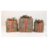 Lighted Christmas Box Decor / 3 Pc