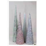 Glitter Cone Trees / 4 Pc