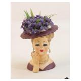 Napco Head Vase W/Arrangement Napco Head Vase W/Arrangement