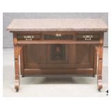 Antique Stone Top Carved Console / Sideboard Antique Stone Top Carved Console / Sideboard