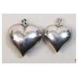 Sterling Heart Pendants / 2 pc Sterling Heart Pendants / 2 pc