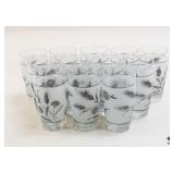 Silver Leaf Frosted Tumblers / 12  Pc Silver Leaf Frosted Tumblers / 12  Pc