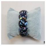 Flowered Glass Stretch Bracelet Flowered Glass Stretch Bracelet