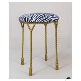 Zebra Pattern & Metal Vanity Stool Zebra Pattern & Metal Vanity Stool