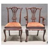 2 Chippendale Style Chairs with Ball/Claw Feet 2 Chippendale Style Chairs with Ball/Claw Feet