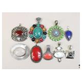 Metal & Stone Pendants / 9 pc Metal & Stone Pendants / 9 pc