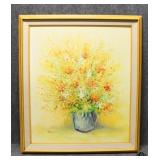 Original Floral Painting on Canvas Signed Original Floral Painting on Canvas Signed