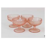 Tiara Pink Sandwich Glass Sherbet Glasses Tiara Pink Sandwich Glass Sherbet Glasses