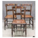3 Stencil Hitchcock Style Dining Chairs w/ Cane 3 Stencil Hitchcock Style Dining Chairs w/ Cane