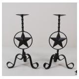 Pair of Metal Star Candle Holders Pair of Metal Star Candle Holders