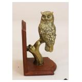 Brass & Wood Owl Bookend Brass & Wood Owl Bookend