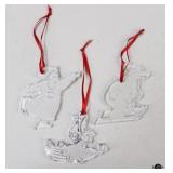 3 Baccarat Dated Crystal Ornaments 2000-2003 3 Baccarat Dated Crystal Ornaments 2000-2003