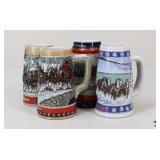 Budweiser Beer Steins 1988-1995 / 4 Pc Budweiser Beer Steins 1988-1995 / 4 Pc