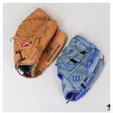 Wilson and Rawlings Baseball Mits