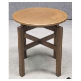 MCM Round Copper & Mahogany Table