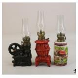 Vintage Oil Lamps / 3 Pc