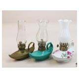 3 Decorative Genie / Finger Oil Lamps