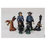 Painted Cast Iron Figurines / 6 Pc