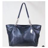 Black Leather Coach Tote / Purse