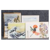 Original Watercolor on Paper Signed 5/PC