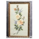 Vintage Yellow Rose Needlepoint
