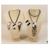 Ceramic Brooches & Necklaces w/Ceramic Pendants