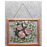 Painted Glass Window w/Roses