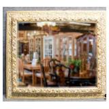 Beveled Mirror in Ornate Gold Tone Frame
