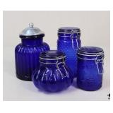 Cobalt Blue Canisters / 4 Pc