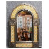 Tiled Metal Framed Wall Mirror