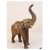 Leather-Wrapped Elephant Figure