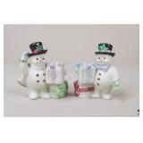 Lenox Snowman Figurines / 2 Pc