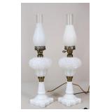 Vintage Milk Glass Lamps / 2 pcs