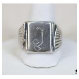 Sz 10 Sterling Silver " J " Ring
