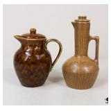 Pottery & Glazed Ceramic Pitchers/ 2 pc