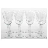 Etched Floral Water Glasses / 8 pc