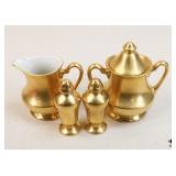 Pickard Gold Cream/Sugar & Salt/Pepper Shakers