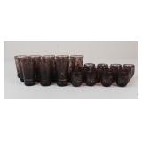 Venetian Overlay Glassware - 24pc