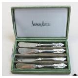 Neiman Marcus Silver Plate Butter Spreaders / 4 pc