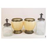 Apothecary Jars & Satin Glass Vases / 4 Pc