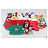 Disney Christmas Plush & Stockings / 9 Pc