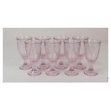 Fostoria Pink Sweet Swirl Iced Tea Glasses / 8 pc