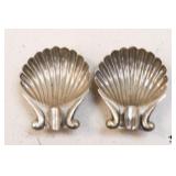 Pair of Sterling Seashell Ashtrays