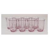 Fostoria Pink Drinking Glasses / 8 pc
