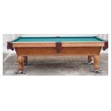 Olhausen Pool Table w/Cue Rack & 4 Cues
