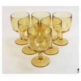 Yellow Amber Stemware / 6 pc