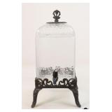 Glass Drink Dispenser W/Metal Stand
