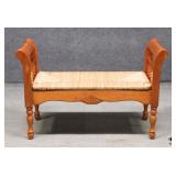Powell Wood Bench w/Woven Seat