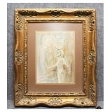 Egyptian Figures Original on Paper by Tom Lane