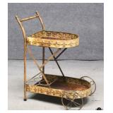 Metal & Rattan Bar Cart